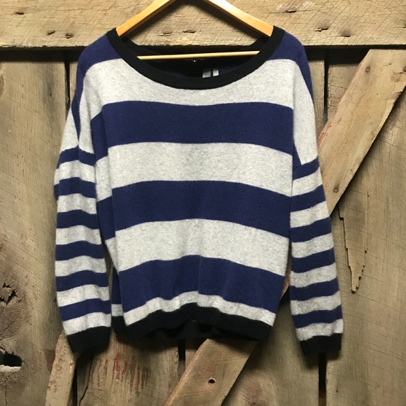 SI-IAE Sweaters - CASHMERE SWEATER by SI-IAE Striped Med/large